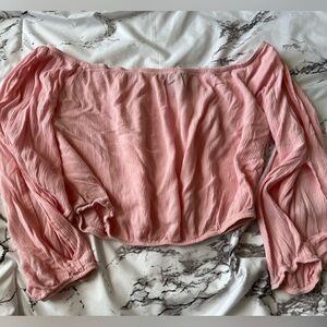Cut Open Sleeve Off Shoulder Top